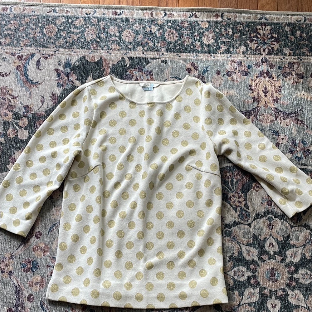Cream and Gold Polka Dot Top